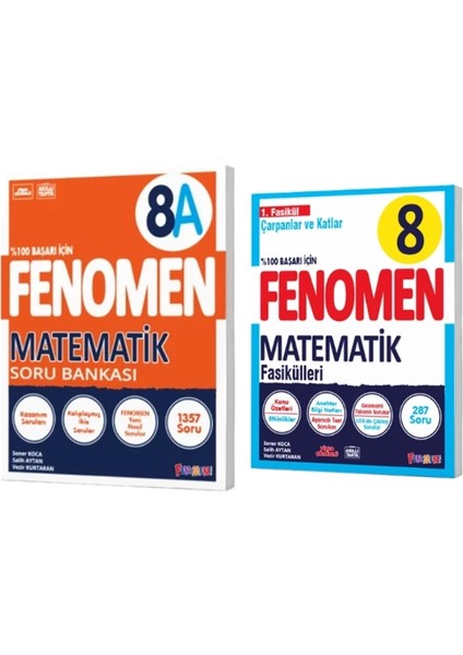 8. Sınıf Matematik A Soru Bankası - Matematik 1. Fasikül Çarpanlar ve Katlar 2'li Set