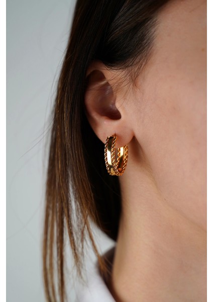 Güzide 22 Ayar Altın Halka Küpe