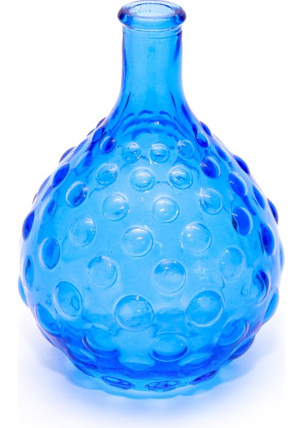 Saks Mavisi Bubble Cam Vazo (15 Cm)