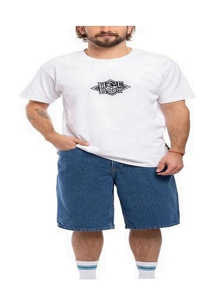 Homeboy X-Tra Baggy Rahat Kesim Unisex Mavi Kot Şort