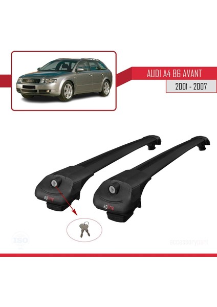 Audi A4 (B6) Avant 2002-2004 Arası ile Uyumlu Ace-1 Ara Atkı Tavan Barı Siyah