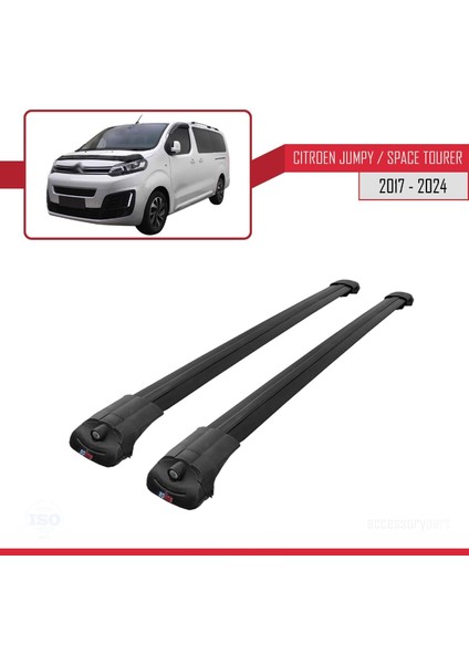 Citroen Jumpy - Space Tourer 2017 ve Sonrası ile Uyumlu Ace-1 Ara Atkı Tavan Barı Siyah modelleri
