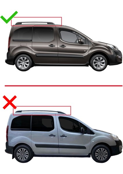 Citroen Berlingo 2008-2018 Arası ile Uyumlu Ace-1 Ara Atkı Tavan Barı Siyah 3 Adet Bar modelleri
