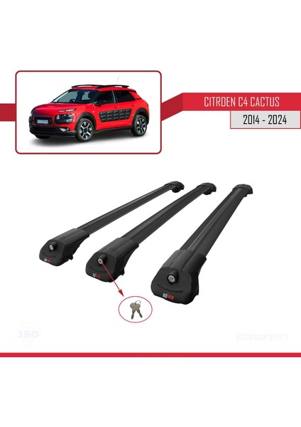 Citroen C4 Cactus 2014 ve Sonrası ile Uyumlu Ace-1 Ara Atkı Tavan Barı Siyah 3 Adet Bar fırsatları