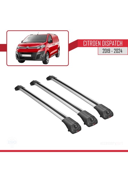 Citroen Dispatch 2019 ve Sonrası ile Uyumlu Ace-1 Ara Atkı Tavan Barı Gri 3 Adet Bar modelleri