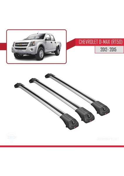 Chevrolet D-Max (RT50) 2012-2015 Arası ile Uyumlu Ace-1 Ara Atkı Tavan Barı Gri 3 Adet Bar modelleri