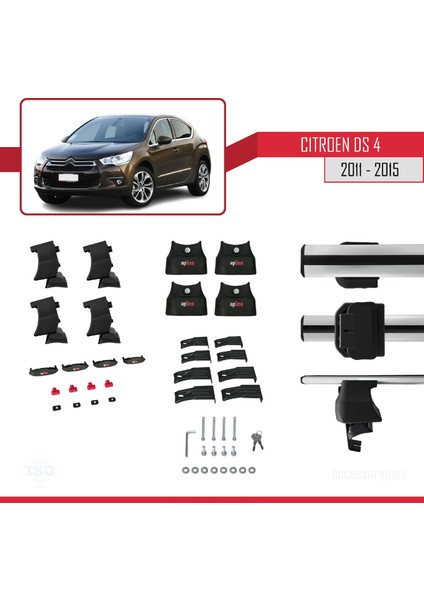 Citroen Ds4 2011-2015 Arası ile Uyumlu Ace-4 Ara Atkı Tavan Barı Gri modelleri