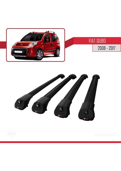 Fiat Qubo 2008-2017 Arası ile Uyumlu Ace-1 Ara Atkı Tavan Barı Siyah 4 Adet Bar fırsatları