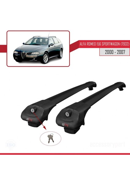 Alfa Romeo 156 Sportwagon (T932) 2000-2007 Arası ile Uyumlu Ace-1 Ara Atkı Tavan Barı Siyah