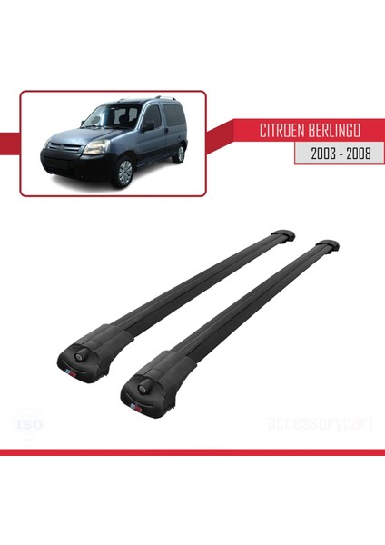 Citroen Berlingo 2003-2008 Arası ile Uyumlu Ace-1 Ara Atkı Tavan Barı Siyah modelleri