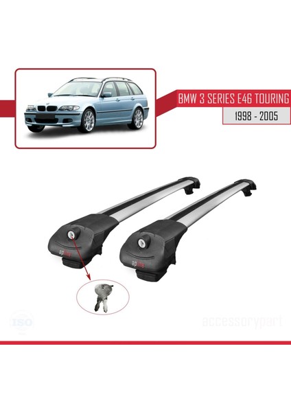 Bmw 3 Serisi Için Estate - Tourıng (E46) 1998-2005 Arası ile Uyumlu Ace-1 Ara Atkı Tavan Barı Gri fırsatları