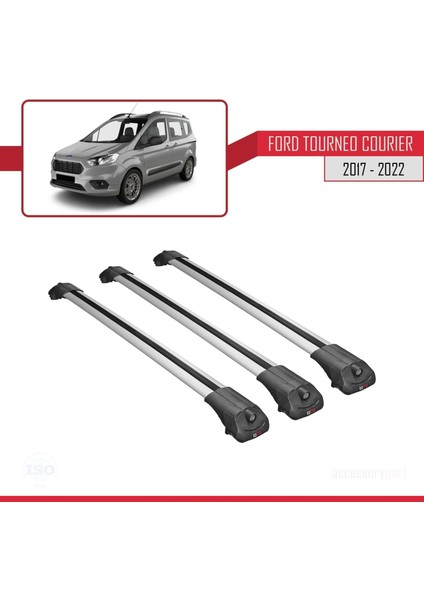 Ford Tourneo Courier 2017-2022 Arası ile Uyumlu Ace-1 Ara Atkı Tavan Barı Gri 3 Adet Bar modelleri