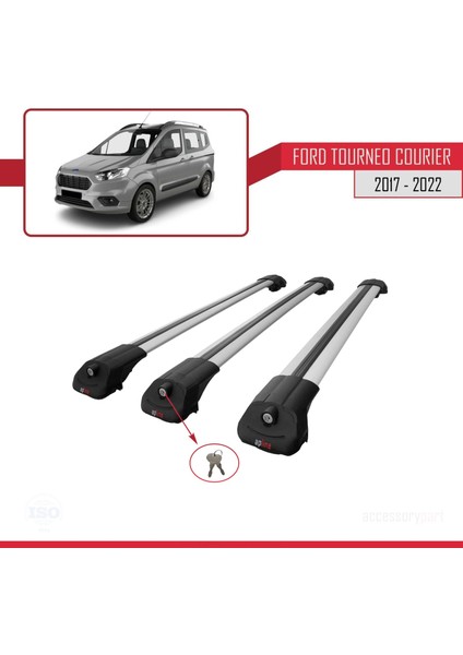 Ford Tourneo Courier 2017-2022 Arası ile Uyumlu Ace-1 Ara Atkı Tavan Barı Gri 3 Adet Bar fırsatları