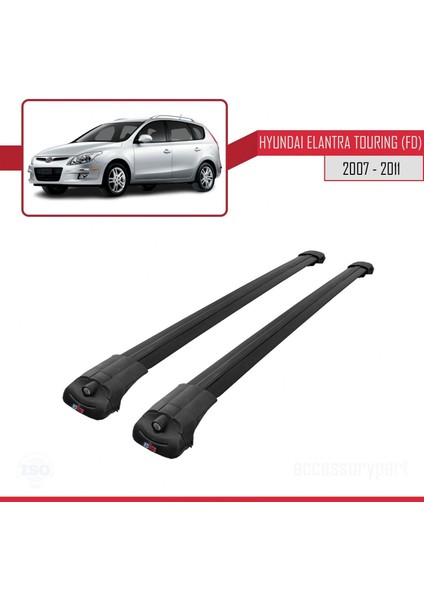 Hyundai Elantra Touring (Fd) 2007-2011 Arası ile Uyumlu Ace-1 Ara Atkı Tavan Barı Siyah modelleri