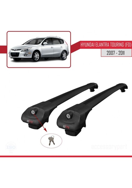Hyundai Elantra Touring (Fd) 2007-2011 Arası ile Uyumlu Ace-1 Ara Atkı Tavan Barı Siyah fırsatları