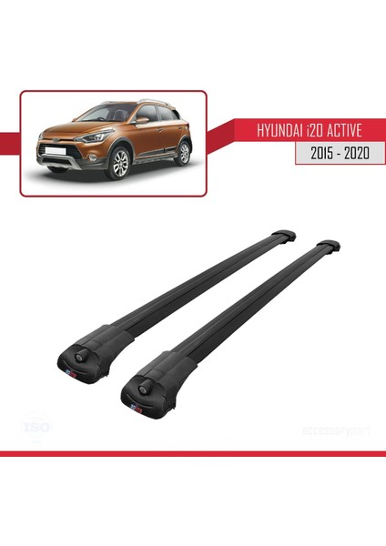 Hyundai I20 Actıve 2015-2020 Arası ile Uyumlu Ace-1 Ara Atkı Tavan Barı Siyah modelleri