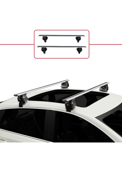 Audi Q5 (Fyt) Sportback 2021 ve Sonrası ile Uyumlu Ace-4 Ara Atkı Tavan Barı Gri