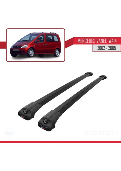 Mercedes Vaneo (W414) 2002-2005 Arası ile Uyumlu Ace-1 Ara Atkı Tavan Barı Siyah modelleri