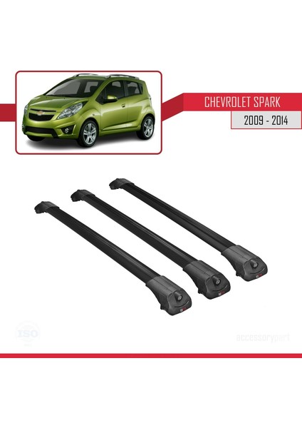 Chevrolet Spark 2009-2014 Arası ile Uyumlu Ace-1 Ara Atkı Tavan Barı Siyah 3 Adet Bar modelleri