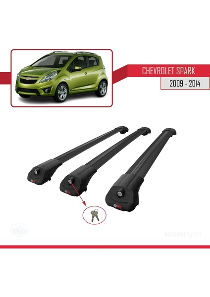 Chevrolet Spark 2009-2014 Arası ile Uyumlu Ace-1 Ara Atkı Tavan Barı Siyah 3 Adet Bar fırsatları