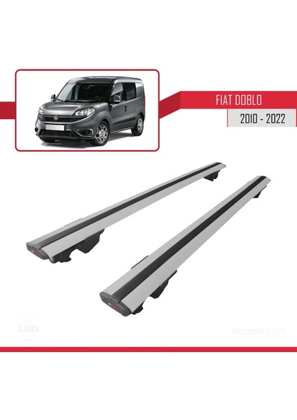 Fiat Doblo 2010-2022 Arası ile Uyumlu Hook Model Anahtar Kilitli Ara Atkı Tavan Barı Gri fırsatları