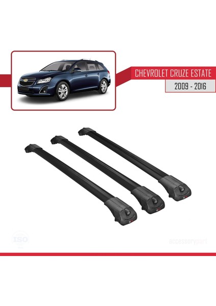 Chevrolet Cruze 2009-2016 Arası ile Uyumlu Ace-1 Ara Atkı Tavan Barı Siyah 3 Adet Bar modelleri
