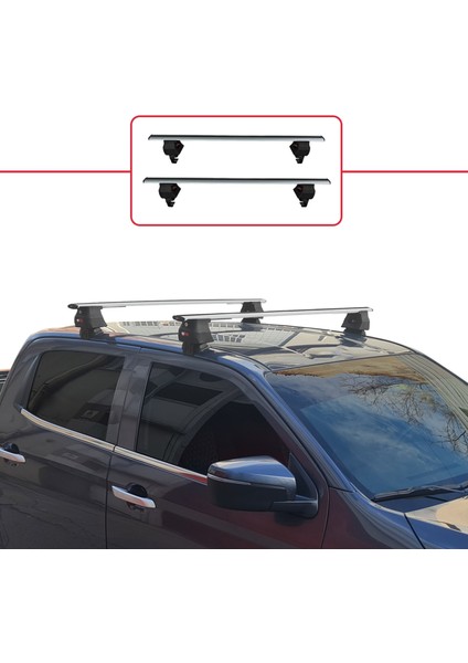 Isuzu D-Max 2019 ve Sonrası ile Uyumlu Ace-4 Ara Atkı Tavan Barı Gri