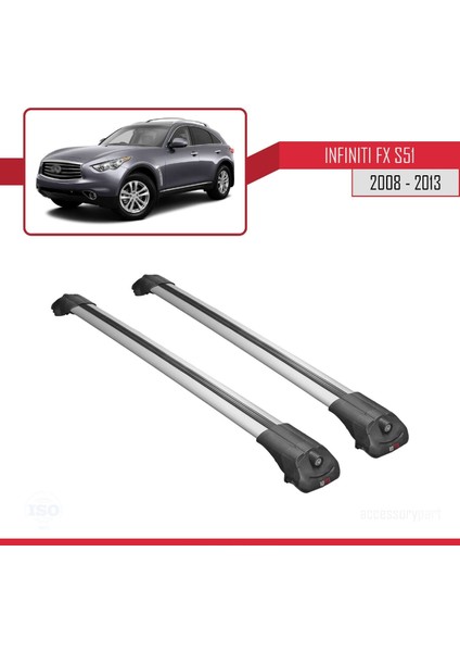 Infiniti Fx S51 2008-2013 Arası ile Uyumlu Ace-1 Ara Atkı Tavan Barı Gri modelleri