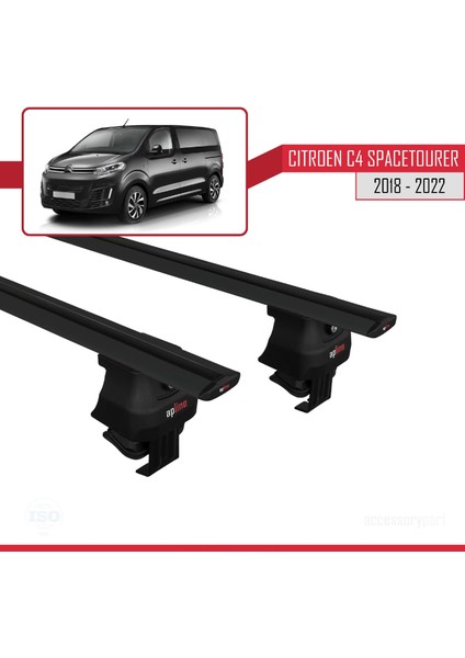 Citroen C4 Spacetourer (Mk2) 2018-2022 Arası ile Uyumlu Ace-4 Ara Atkı Tavan Barı Siyah fırsatları