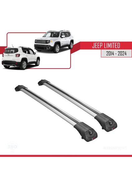 Jeep Limited 2014 ve Sonrası ile Uyumlu Ace-1 Ara Atkı Tavan Barı Gri modelleri
