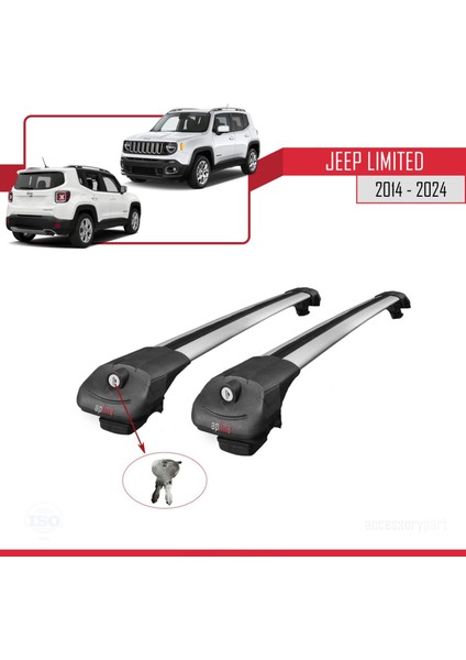 Jeep Limited 2014 ve Sonrası ile Uyumlu Ace-1 Ara Atkı Tavan Barı Gri fırsatları