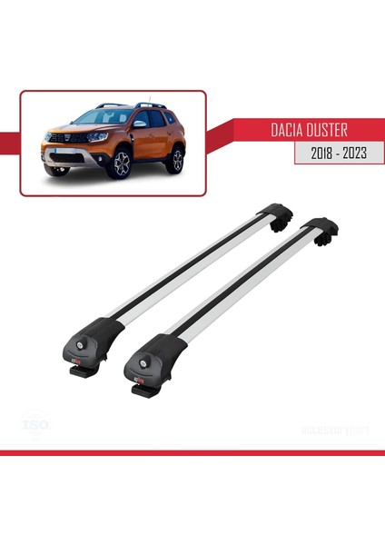 Dacia Duster 2018-2023 Arası ile Uyumlu Ace-1 Ara Atkı Tavan Barı Gri modelleri