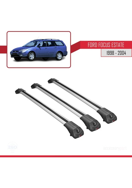 Ford Focus Estate C170 1998-2004 Arası ile Uyumlu Ace-1 Ara Atkı Tavan Barı Gri 3 Adet Bar modelleri