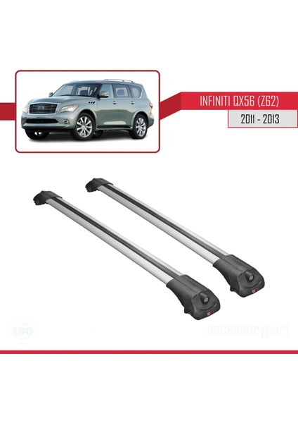 Infiniti QX56 Z62 2011-2013 Arası ile Uyumlu Ace-1 Ara Atkı Tavan Barı Gri modelleri