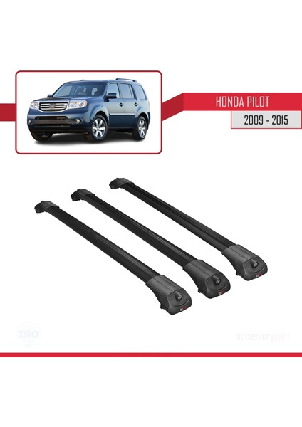 Honda Pilot 2009-2015 Arası ile Uyumlu Ace-1 Ara Atkı Tavan Barı Siyah 3 Adet Bar modelleri