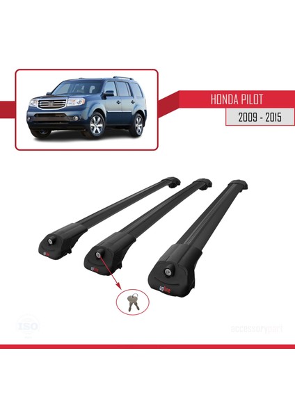 Honda Pilot 2009-2015 Arası ile Uyumlu Ace-1 Ara Atkı Tavan Barı Siyah 3 Adet Bar fırsatları
