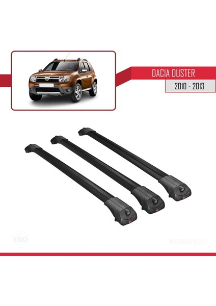 Dacia Duster 2010-2013 Arası ile Uyumlu Ace-1 Ara Atkı Tavan Barı Siyah 3 Adet Bar modelleri