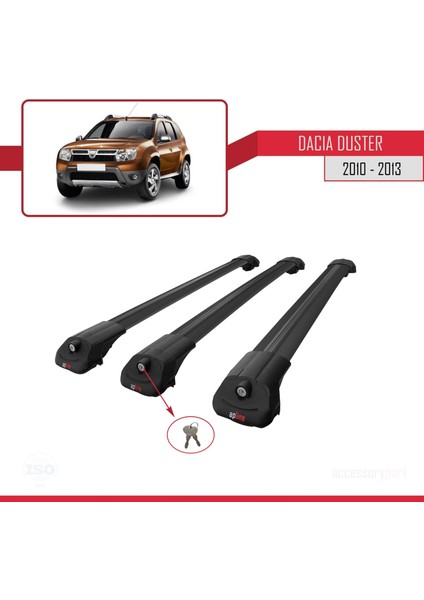 Dacia Duster 2010-2013 Arası ile Uyumlu Ace-1 Ara Atkı Tavan Barı Siyah 3 Adet Bar fırsatları