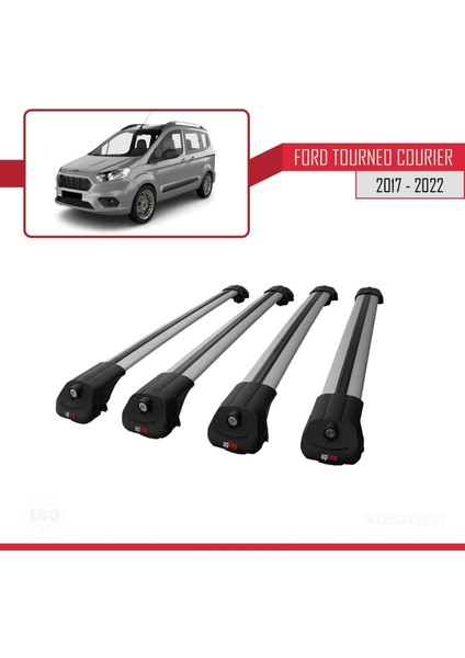 Ford Tourneo Courier 2017-2022 Arası ile Uyumlu Ace-1 Ara Atkı Tavan Barı Gri 4 Adet Bar fırsatları