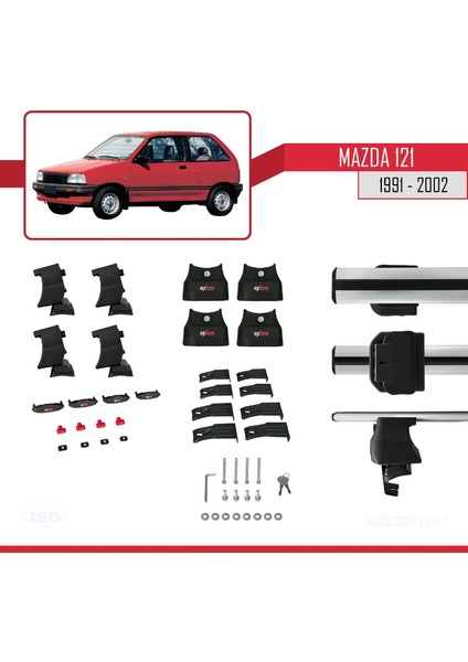 Mazda 121 1991-2002 Arası ile Uyumlu Ace-4 Ara Atkı Tavan Barı Gri fırsatları