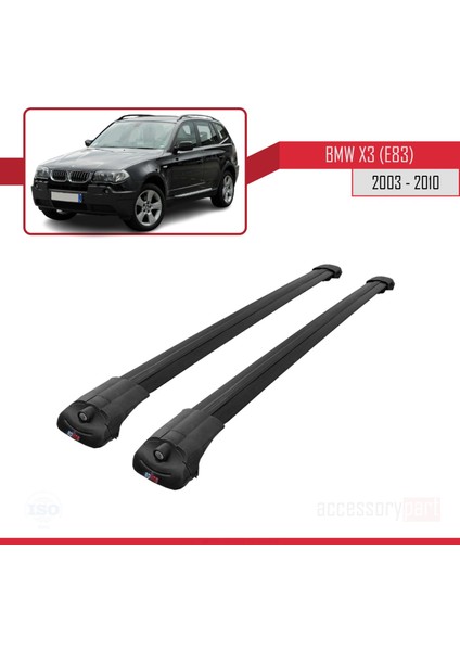 Bmw X3 E83 2003-2010 Arası ile Uyumlu Ace-1 Ara Atkı Tavan Barı Siyah modelleri