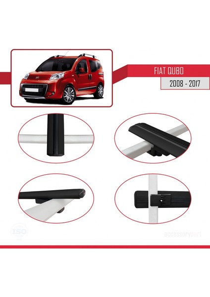 Fiat Qubo 2008-2017 Arası ile Uyumlu Basic Model Ara Atkı Tavan Barı Siyah 3 Adet fırsatları