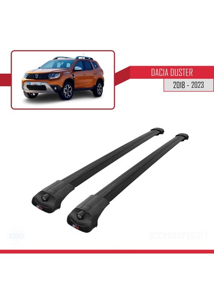 Dacia Duster 2018-2023 Arası ile Uyumlu Ace-1 Ara Atkı Tavan Barı Siyah modelleri