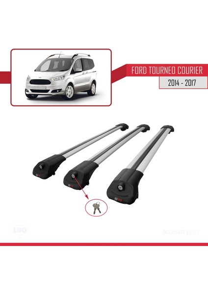 Ford Tourneo Courier 2014-2017 Arası ile Uyumlu Ace-1 Ara Atkı Tavan Barı Gri 3 Adet Bar fırsatları