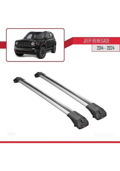 Jeep Renegade 2014 ve Sonrası ile Uyumlu Ace-1 Ara Atkı Tavan Barı Gri modelleri