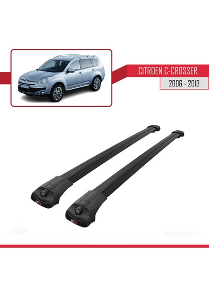 Citroen C-Crosser 2006-2013 Arası ile Uyumlu Ace-1 Ara Atkı Tavan Barı Siyah modelleri