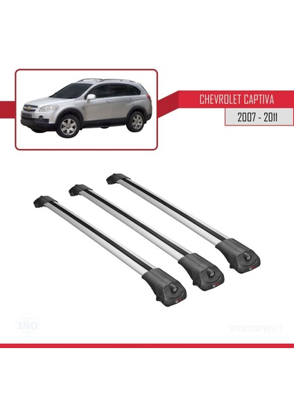 Chevrolet Captiva 2007-2011 Arası ile Uyumlu Ace-1 Ara Atkı Tavan Barı Gri 3 Adet Bar modelleri