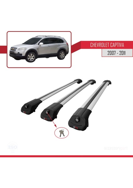 Chevrolet Captiva 2007-2011 Arası ile Uyumlu Ace-1 Ara Atkı Tavan Barı Gri 3 Adet Bar fırsatları