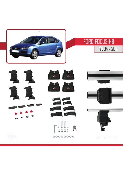 Ford Focus Hb 2004-2011 Arası ile Uyumlu Ace-4 Ara Atkı Tavan Barı Gri fırsatları
