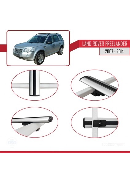 Land Rover Freelander 2007-2014 Arası ile Uyumlu Basic Model Ara Atkı Tavan Barı Gri 3 Adet fırsatları